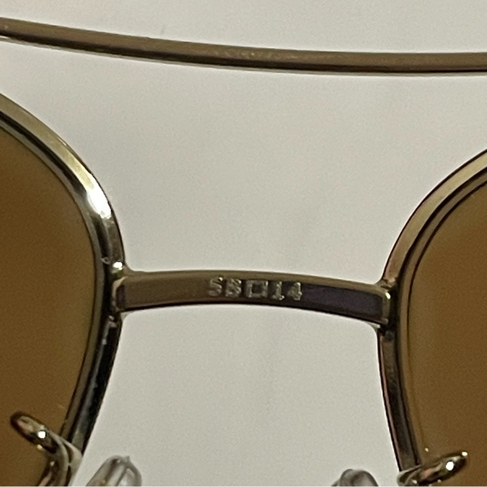 Coach Aviator Style Light Gold Sunglasses Brown Lenses with Turquoise Case - Picture 8 of 11